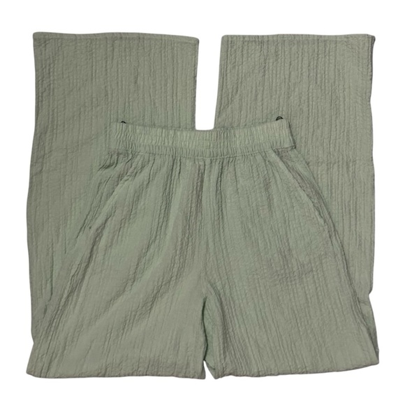 h&m Girl’s 14 Mint Green Gauze Elastic Pull On Wide Leg Pants - Picture 2 of 5